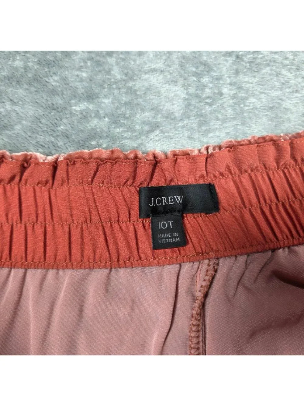 J Crew Pants Womens 10 Tall Burnished Orange Velvet Dressy Cocktail Joggers